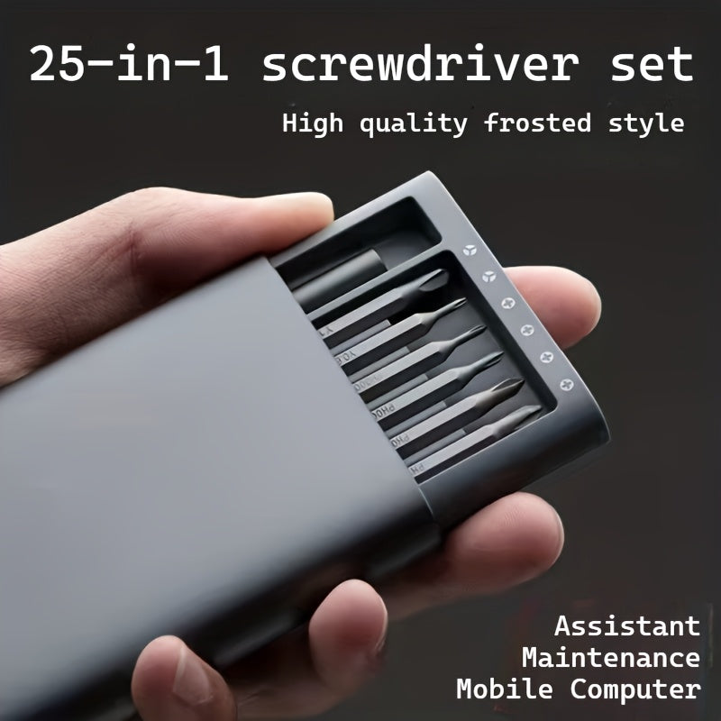25-in-1 Small Precision Screwdriver Set, Professional Magnetic Mini Repair Tool Kit for Mobile Phones, Computers, Watches, Doorbells, Glasses, Electronic Devices, Durable Plastic, No Charging Required - with Various Screw Heads