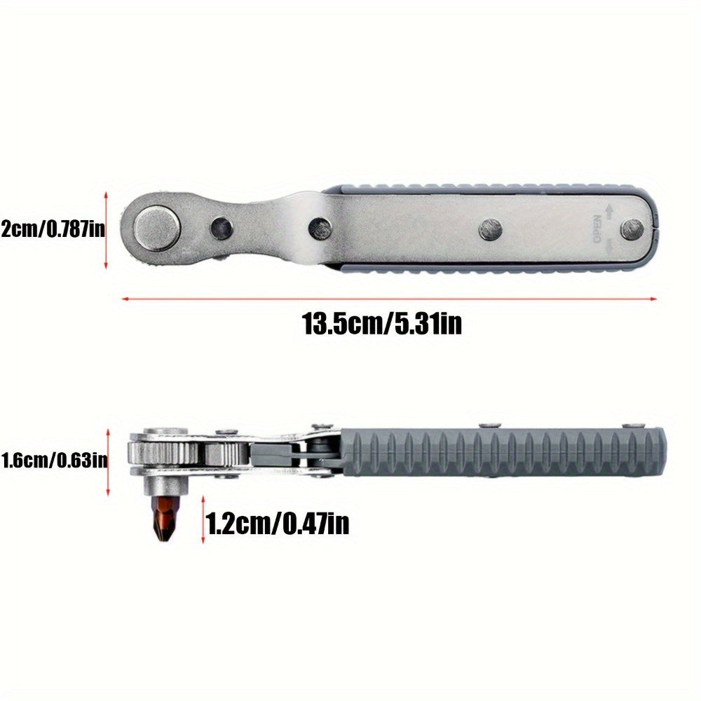 Bidirectional Screwdriver Set Wrenches Screwdriver Bit Set Screwdriver Offset, Metal Construction, No Electricity Required