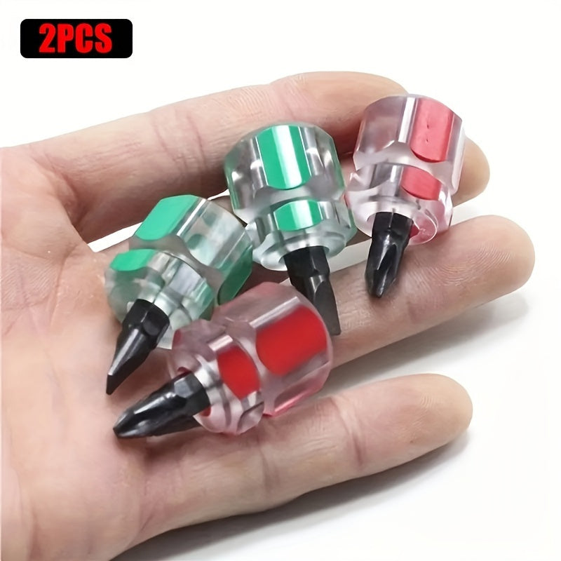 4pcs Precision Screwdriver Set with Clear Handles- Durable Metal Mini Turnip Head, No Batteries Required- Ideal for Home DIY Projects, Hand Tools