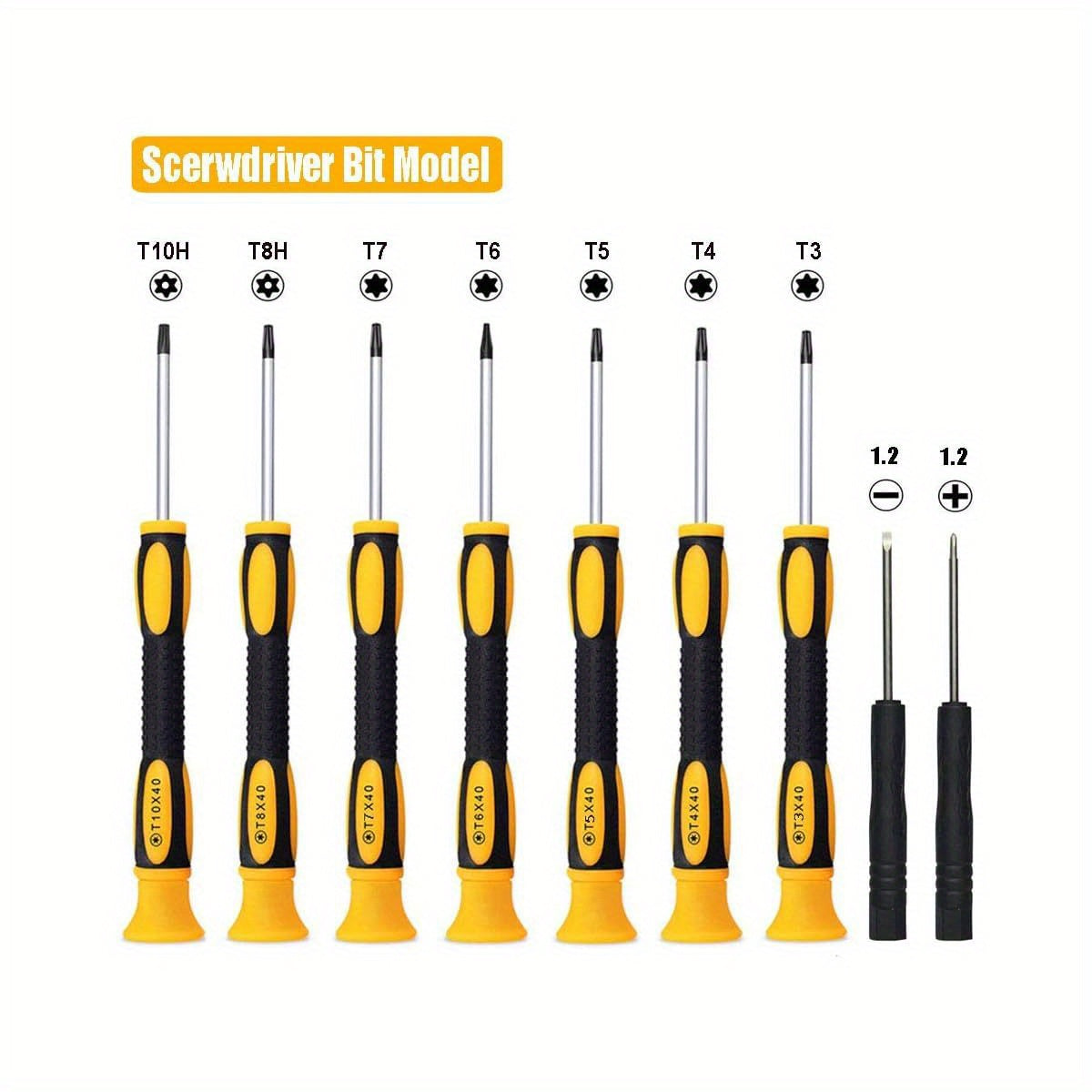 15-in-1 Torx Screwdriver Set with T3, T4, T5, T6, T8, T10 Security Screwdrivers and ESD Tweezers - Magnetic Precision Repair Kit for Xbox, for iPhone, PS4, MacBook, Watch, Electronics - Durable Metal Construction, No Power Required, Screwdriver