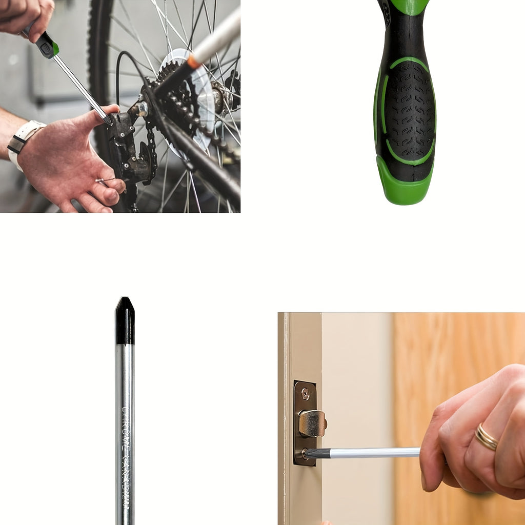 6pcs Magnetic Screwdriver Set, 3 Phillips & 3 Flat Heads, 3"/4"/6" Lengths, Non-Slip Handles, Handy Screwdriver Tool Kit for Repairs