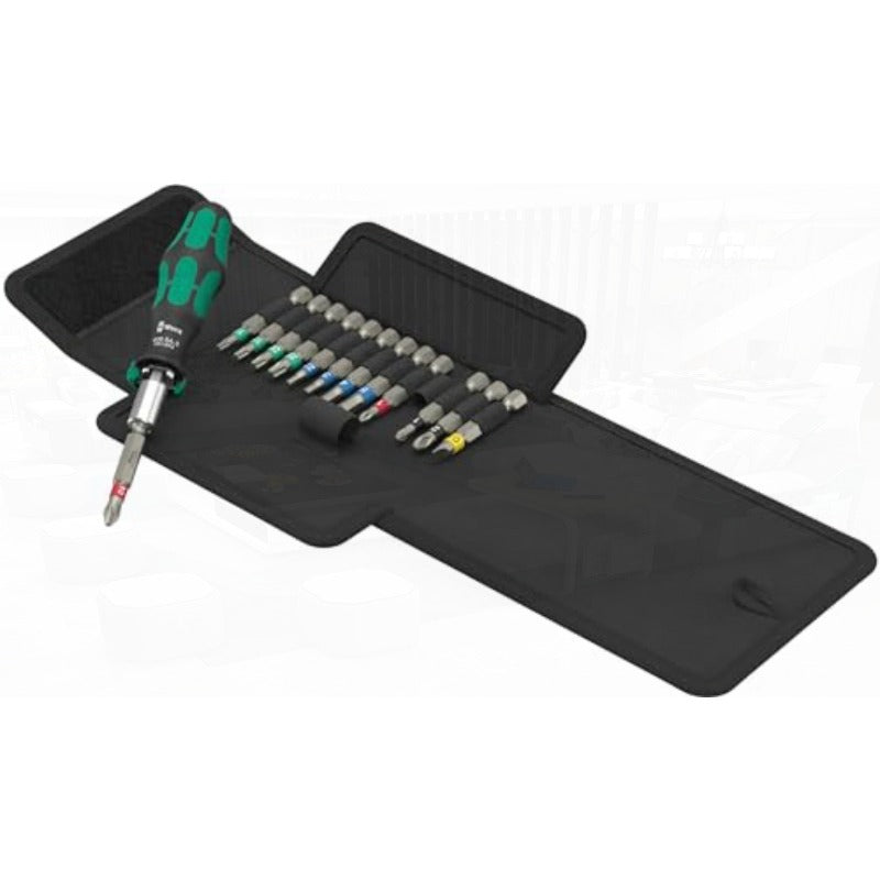 14pcs Kraftform Compact 838 RA S Set 1 - Heavy-Duty Manual Screwdriver Set with Ergonomic Non-Slip Grip, 10° Rotating Handle & 14 Bits (Flathead, Phillips, Torx) - All-in-One Tool Kit for DIY, Home Repair, Electronics, Automotive - Portable Case Included,
