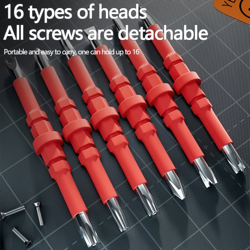 1pc 18-in-1 Alien Screwdriver Set with 16 Different Models, Metal Construction, No Electricity Required, No Battery Included, Perfect Gift for Boyfriend