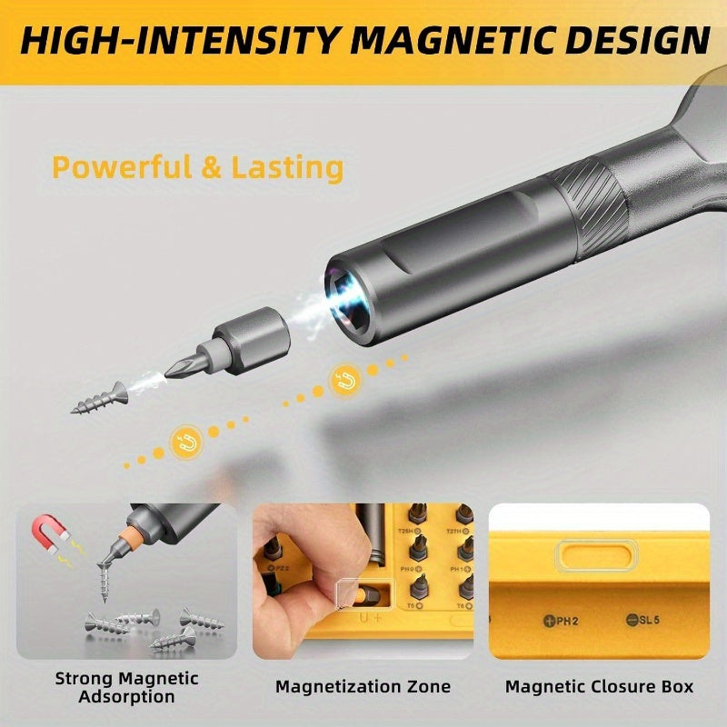 42-in-1 Magnetic Screwdriver Set with 40pcs Magnetic Bits & Ratchet Mechanism - Heavy-Duty All-in-One Tool Kit with Detachable Ratchet Handle, Ergonomic Grip, Compact & Portable Case for Home, Furniture, Electronics, Computer Repair - Ideal for DIY,