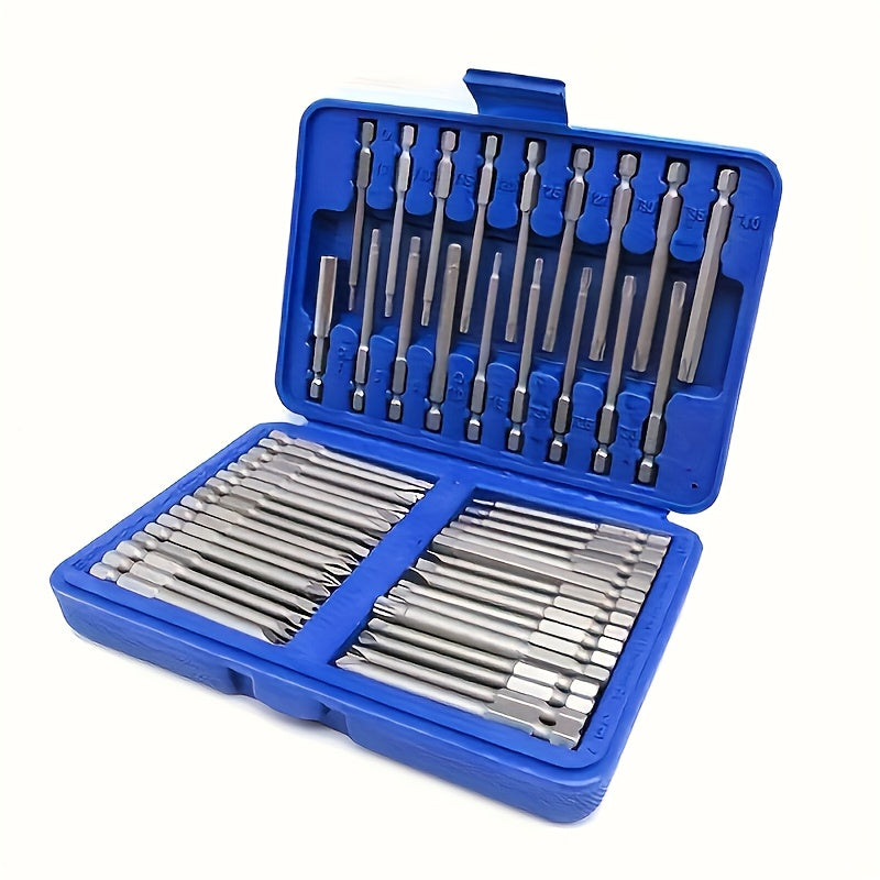 36pcs or 50pcs Heavy-Duty Metal All-in-One Screwdriver & Socket Set with 75mm Extra-Long Extension Bars, SAE/Metric Socket Wrench Kit, Impact-Resistant Case for Automotive Repair, Home DIY, Construction - No Power Required, Durable & Precise Tool Kit for