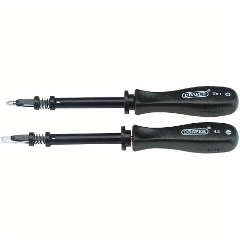 Draper Expert 2 -Piece Screw Holding Mechanics Screwdriver Set | Ideal Impact Resistant Plastic Grip | Hand Tools Set | FlatHead and PZ Type Screwdrivers | SVCM Steel Blades | 27591