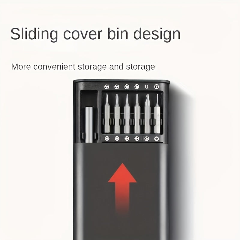25-in-1 Small Precision Screwdriver Set, Professional Magnetic Mini Repair Tool Kit for Mobile Phones, Computers, Watches, Doorbells, Glasses, Electronic Devices, Durable Plastic, No Charging Required - with Various Screw Heads