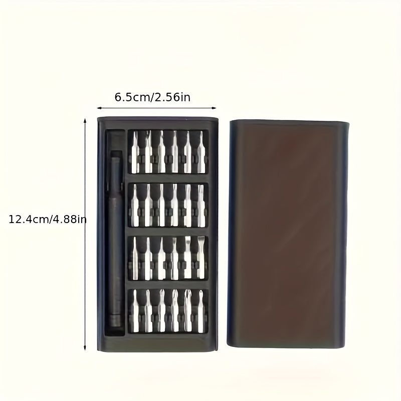 25-in-1 Small Precision Screwdriver Set, Professional Magnetic Mini Repair Tool Kit for Mobile Phones, Computers, Watches, Doorbells, Glasses, Electronic Devices, Durable Plastic, No Charging Required - with Various Screw Heads