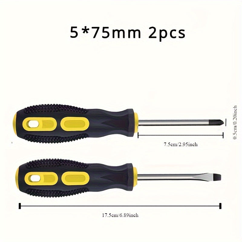 12-in-1 Precision Steel Screwdriver Set with Magnetic Tips, Round & Flat Head, Torque Wrench, Electricity Proof, No Assembly Required - Ideal for Home Repair, Automotive & DIY Projects, Home Repair Tool Kit|Magnetic Tip Screwdriver|Durable Construction,