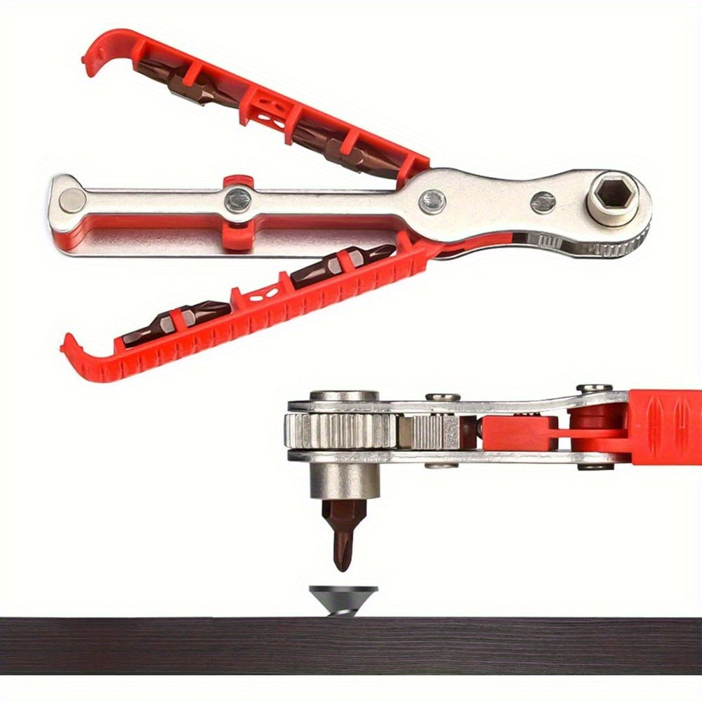 Bidirectional Screwdriver Set Wrenches Screwdriver Bit Set Screwdriver Offset, Metal Construction, No Electricity Required