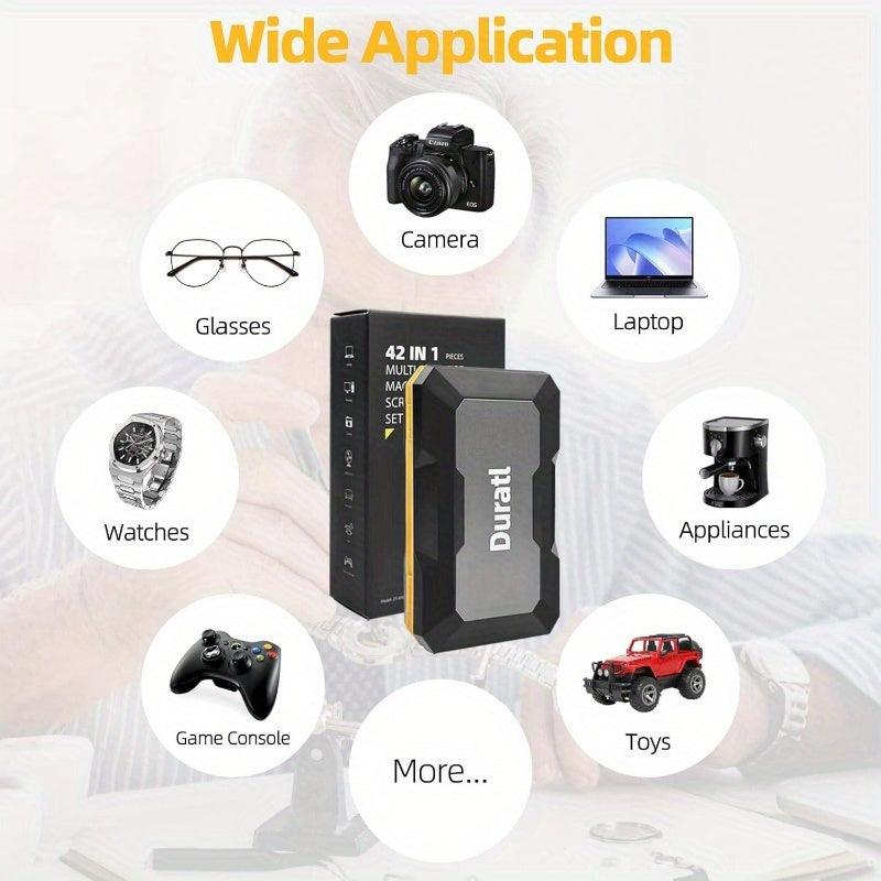 42-in-1 Magnetic Screwdriver Set with 40pcs Magnetic Bits & Ratchet Mechanism - Heavy-Duty All-in-One Tool Kit with Detachable Ratchet Handle, Ergonomic Grip, Compact & Portable Case for Home, Furniture, Electronics, Computer Repair - Ideal for DIY,