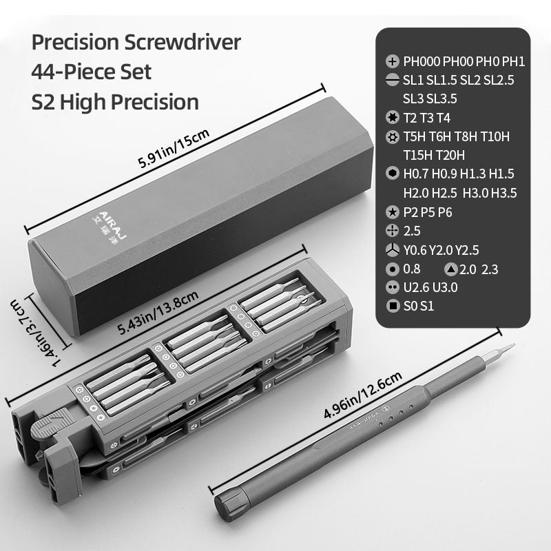 AIRAJ 30in1/40in1/44in1 Small Precision Screwdriver Set, Professional Mini Repair Tool Kit For Phone, Computer, Watch, Laptop, Game Console, Eyeglass, Electronic