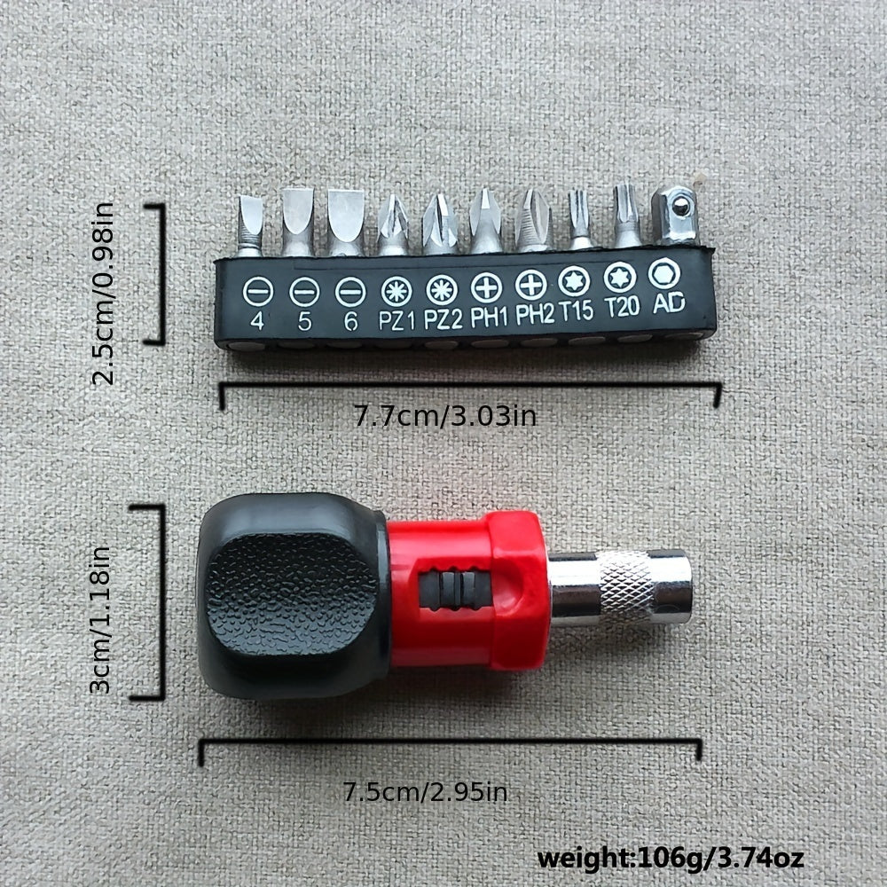 Mini Multifunction Ratchet Screwdriver Set - Reversible Quick-Action Steel Driver with Bit Assortment, No Battery Required, Durable Mixed Color Hand Tool Kit for Household Use