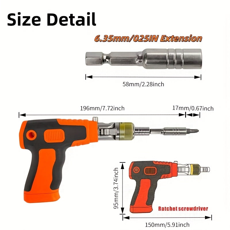 16pcs/set Ratchet Multi-functional Special-shaped Manual Screwdriver Set - Pistol Appearance Design - Non-electric, No Battery Required - Multifunctional DIY Home Hand Tool Kit - Easy Tightening and Loosening - Very Suitable for Mechanics, DIY Enthusiasts