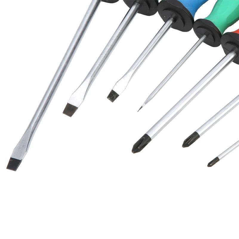 7pcs Heavy-Duty Alloy Steel Screwdriver Set with Ergonomic Non-Slip Grip & Color-Coded Bits - Cordless Manual Hand Tools for Home Repair, DIY Projects, Electronics, Furniture Assembly - Durable Cross Slot Design, No Batteries/Electricity Required (Ideal