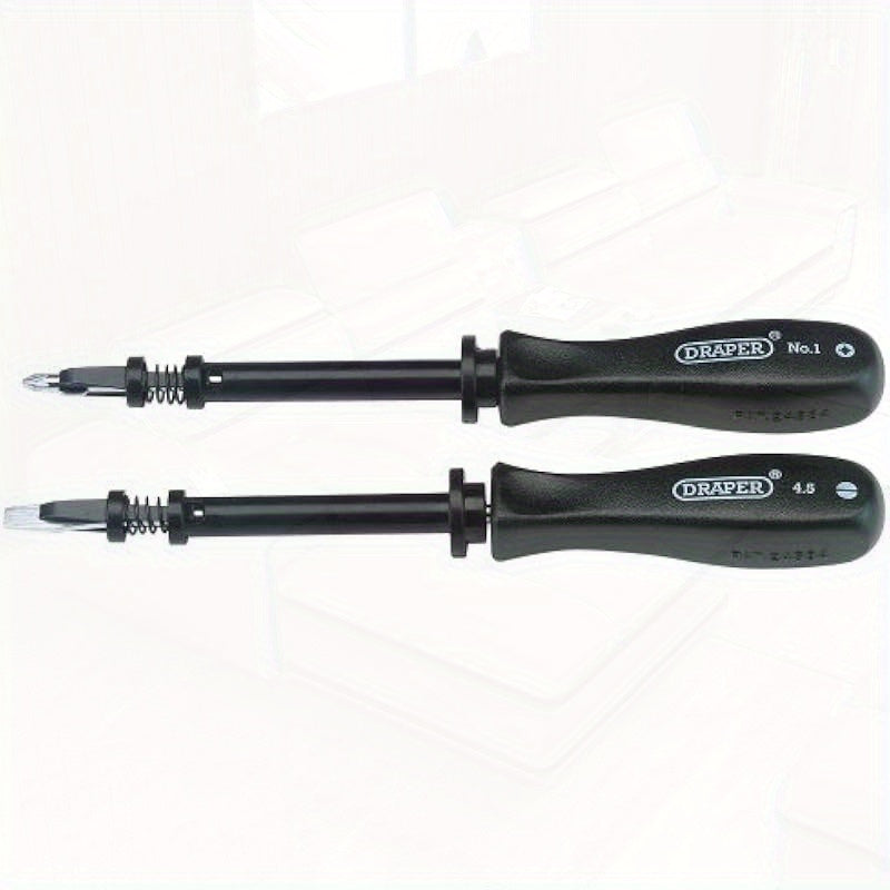 Draper Expert 2 -Piece Screw Holding Mechanics Screwdriver Set | Ideal Impact Resistant Plastic Grip | Hand Tools Set | FlatHead and PZ Type Screwdrivers | SVCM Steel Blades | 27591