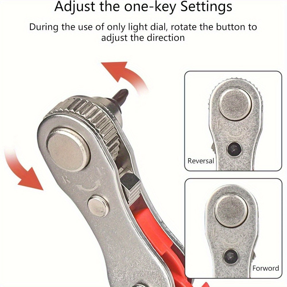 Bidirectional Screwdriver Set Wrenches Screwdriver Bit Set Screwdriver Offset, Metal Construction, No Electricity Required