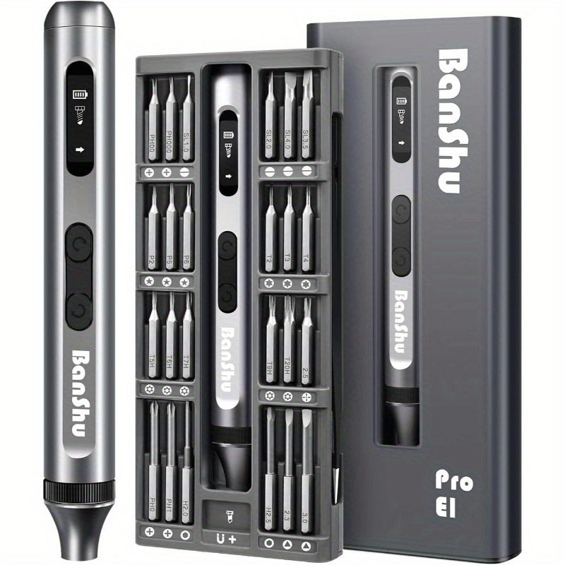 Compact Precision Screwdriver Set with Magnetic Tips - Heavy-Duty Metal Construction, Ergonomic Grip - All-in-One Tool Kit with Phillips, Flat, Torx/Hex Bits - for Electronics, Smartphones, Laptops, Cameras, Eyeglasses, Watches, Toys - Ideal for DIY,