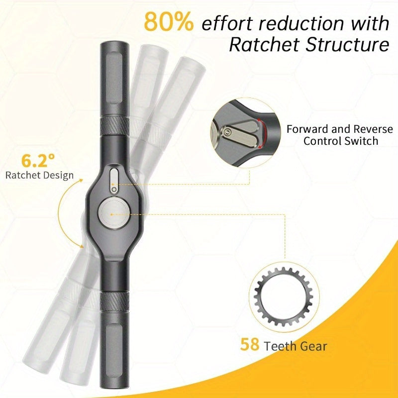 42-in-1 Magnetic Screwdriver Set with 40pcs Magnetic Bits & Ratchet Mechanism - Heavy-Duty All-in-One Tool Kit with Detachable Ratchet Handle, Ergonomic Grip, Compact & Portable Case for Home, Furniture, Electronics, Computer Repair - Ideal for DIY,