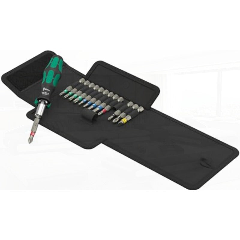 14pcs Kraftform Compact 838 RA S Set 1 - Heavy-Duty Manual Screwdriver Set with Ergonomic Non-Slip Grip, 10° Rotating Handle & 14 Bits (Flat/Phillips/Torx) - All-in-One Tool Kit for DIY, Home Repair, Automotive, Electronics - Portable Case Included, No