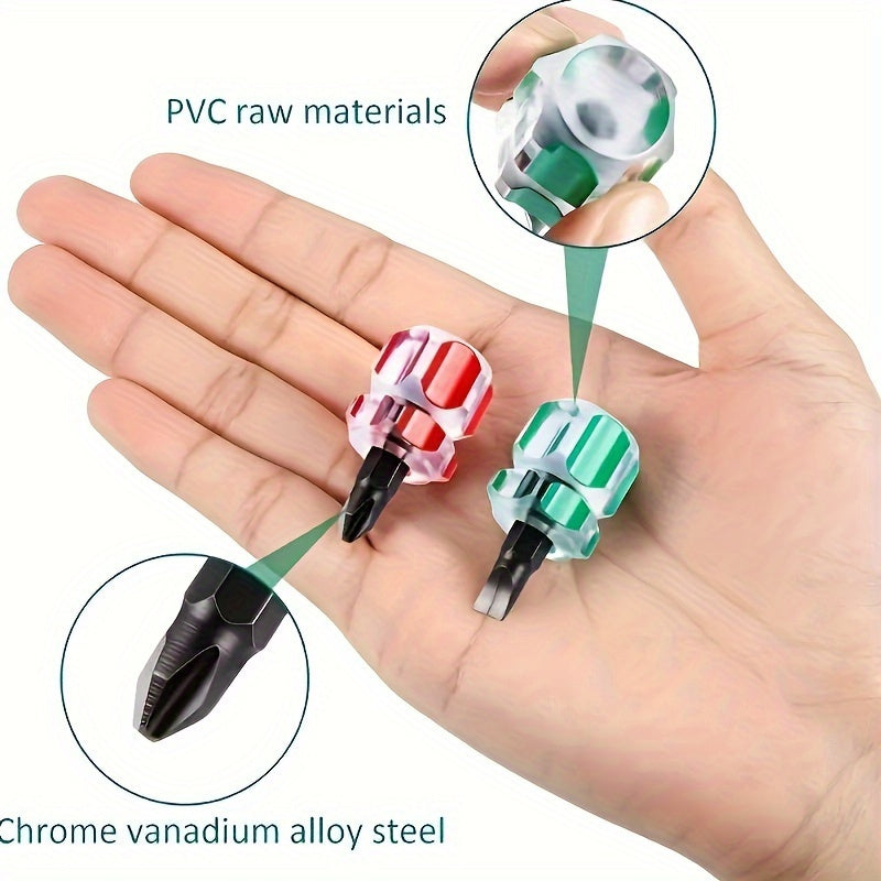 4pcs Precision Screwdriver Set with Clear Handles- Durable Metal Mini Turnip Head, No Batteries Required- Ideal for Home DIY Projects, Hand Tools