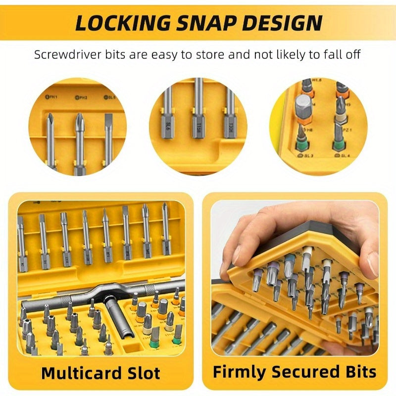 42-in-1 Magnetic Screwdriver Set with 40pcs Magnetic Bits & Ratchet Mechanism - Heavy-Duty All-in-One Tool Kit with Detachable Ratchet Handle, Ergonomic Grip, Compact & Portable Case for Home, Furniture, Electronics, Computer Repair - Ideal for DIY,
