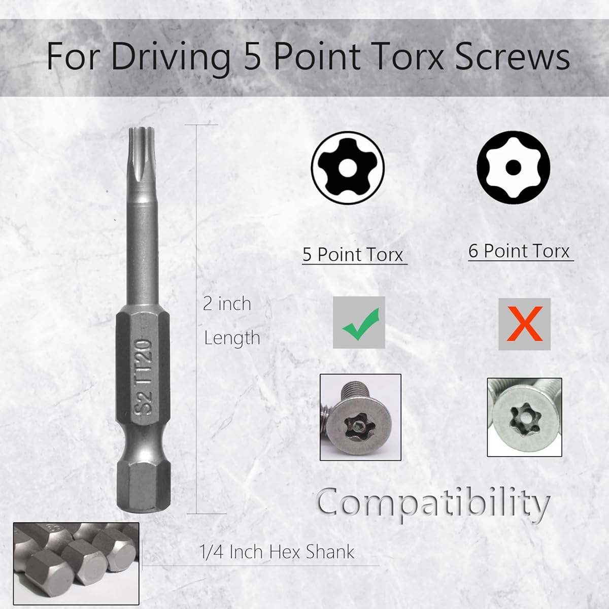 8pcs Tamper Proof Security Screwdriver Set - Magnetic 5-Point Star/Phillips/Torx T8-T40 Bits with 1/4" Hex Shank, Durable Plastic/Metal Construction, -Theft Design for Home, Automotive & DIY Projects (No Power Required) - Ideal for Professionals &