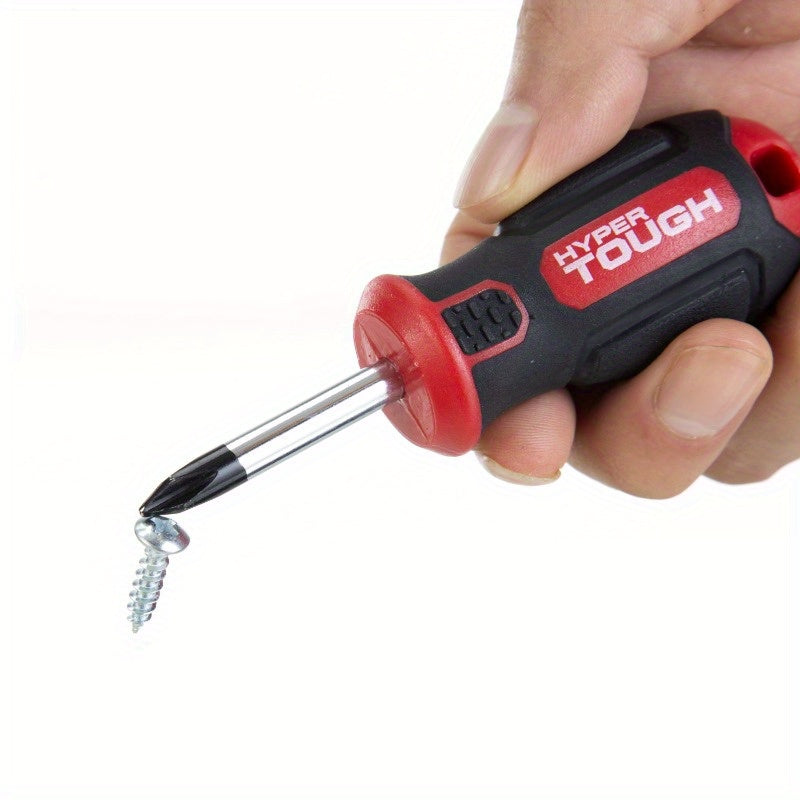 2pcs Stubby Screwdriver Set 4 Inch, Non-Electric Manual Hand Tool with Ergonomic Handle, Durable Metal Construction for Tight Spaces, Screwdriver Set for DIY Projects, Screwdriver Set for Tight Spaces, Screwdriver Set for Tight Spaces