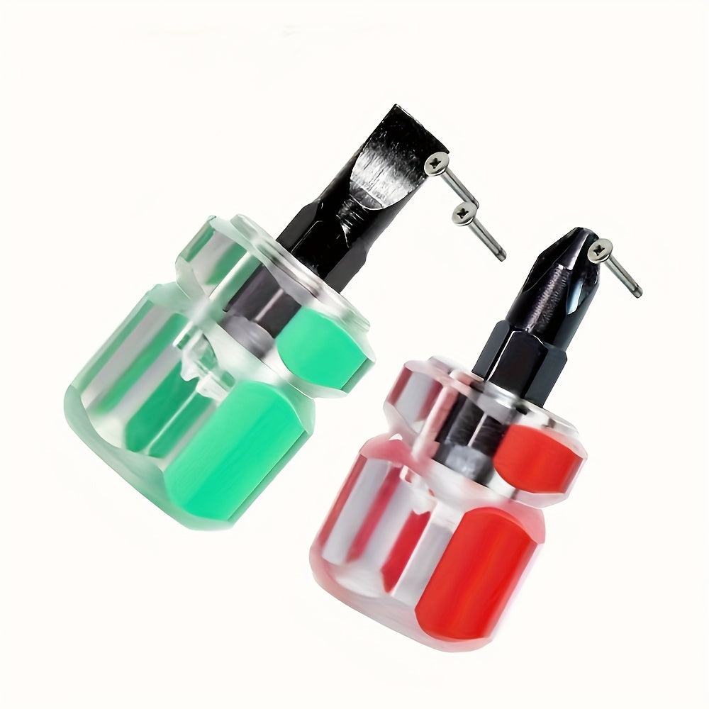 4pcs Precision Screwdriver Set with Clear Handles- Durable Metal Mini Turnip Head, No Batteries Required- Ideal for Home DIY Projects, Hand Tools